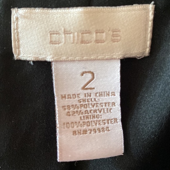 Chico’s Size 2 Textured Open Front Ombré Jacquard Jacket Blazer Chicos Large - Picture 8 of 10